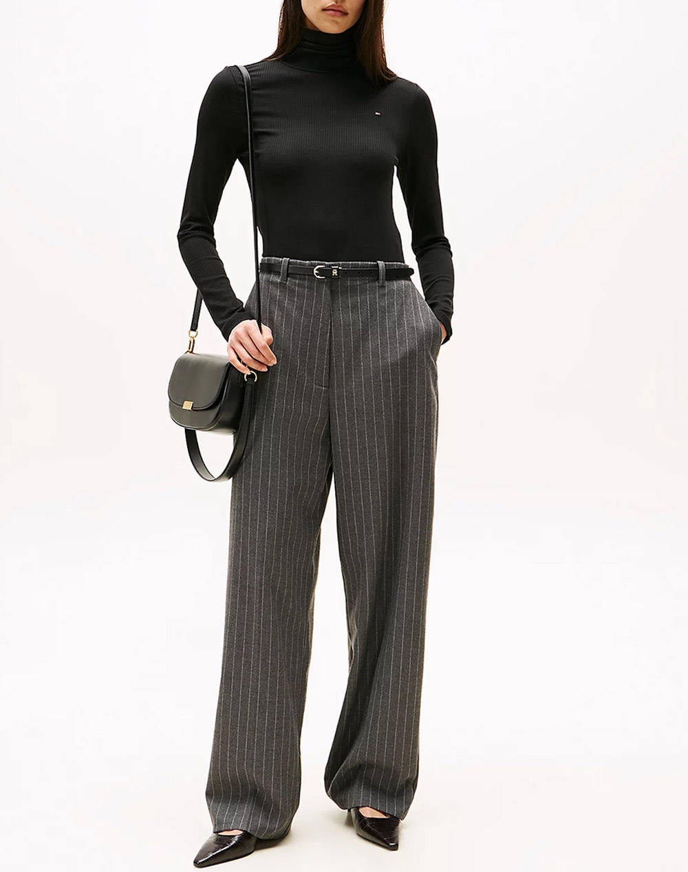 TOMMY HILFIGER SLIM 5X2 RIB ROLL-NK LS