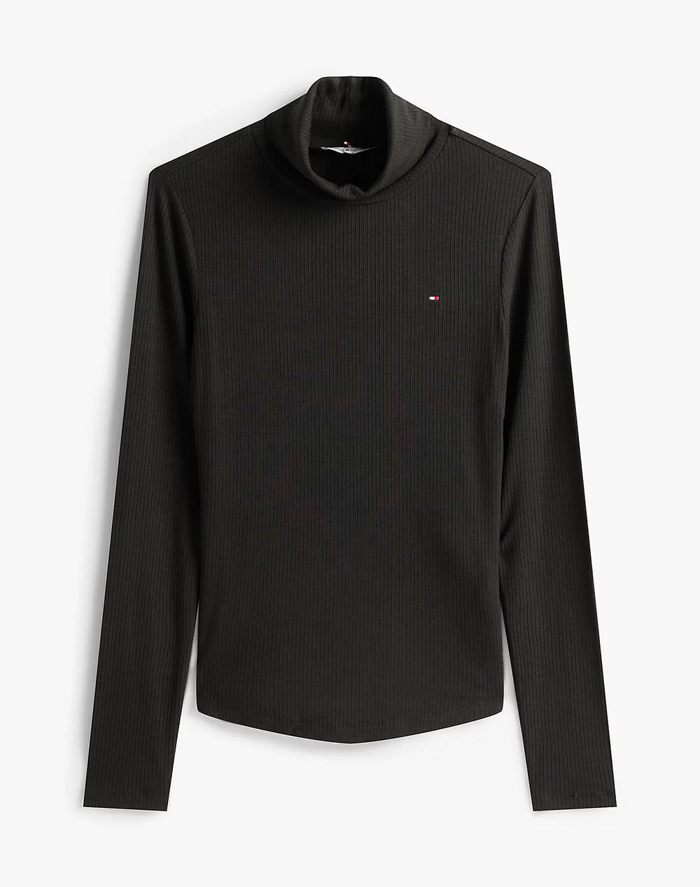 TOMMY HILFIGER SLIM 5X2 RIB ROLL-NK LS