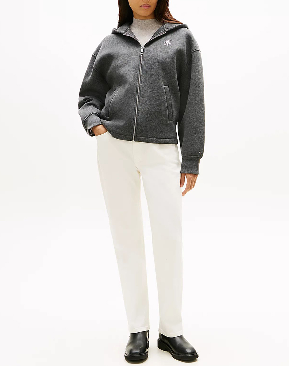 TOMMY HILFIGER TH SCRIPT INTERLOCK ZIP HOODIE