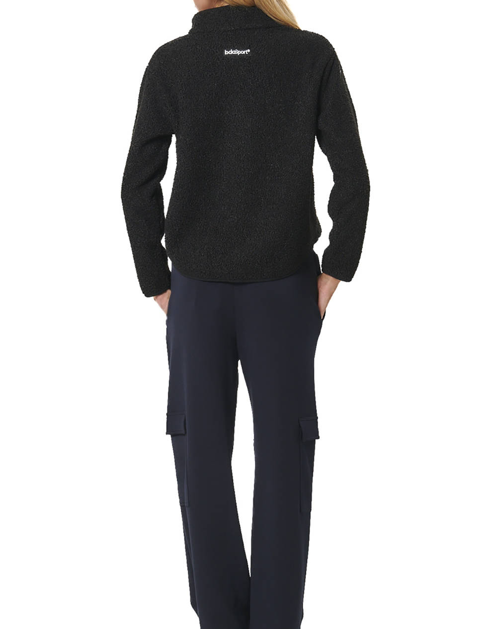 BODY ACTION WOMENS OVERSIZE BOUCLE-FLEECE HALF-ZIP