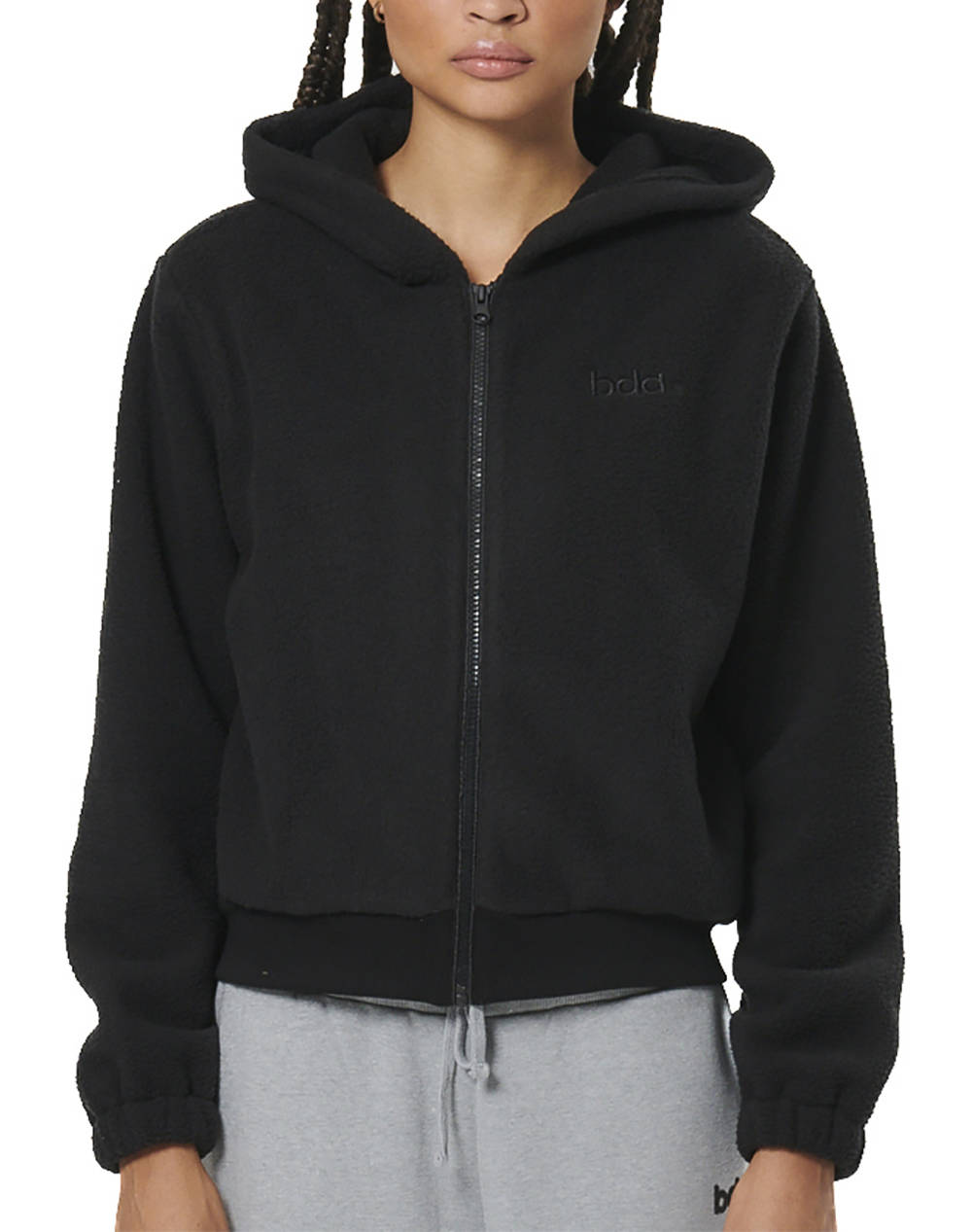 BODY ACTION WOMEN''S FULL-ZIP SHERPA FLEECE HOODIE