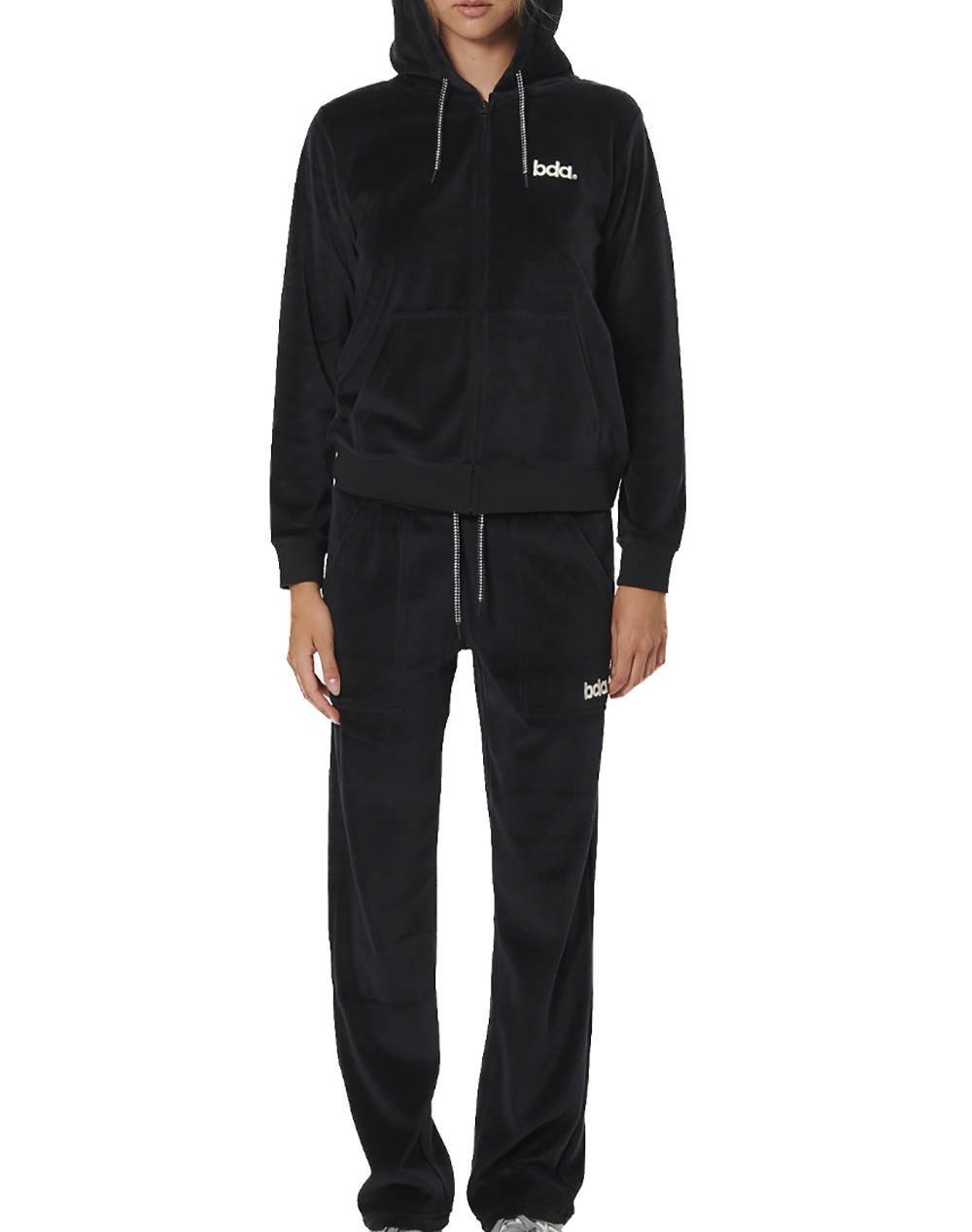 BODY ACTION WOMENS VELOUR HOODIE JACKET