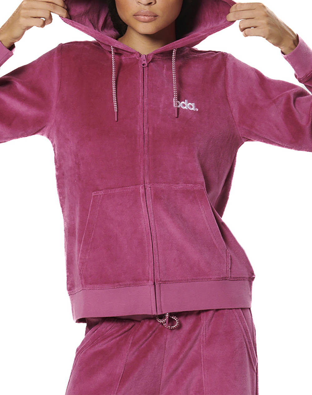 BODY ACTION WOMEN''S VELOUR HOODIE JACKET
