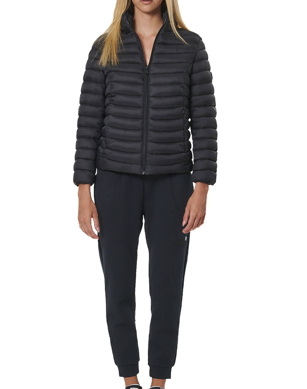 BODY ACTION WOMENS QUILTED JACKET WITH COLLAR