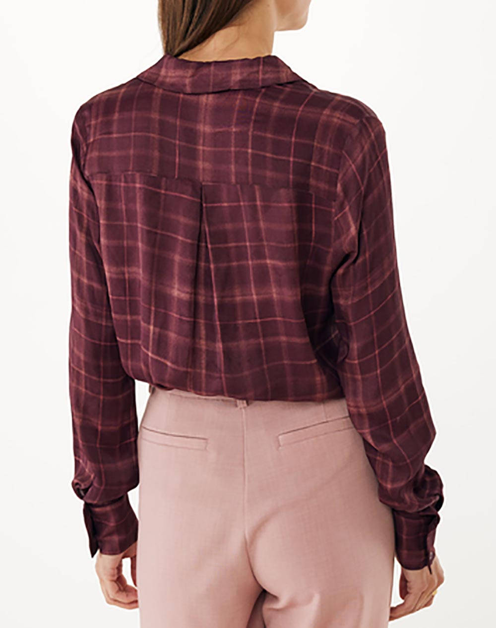 MEXX Satin printed check blouse