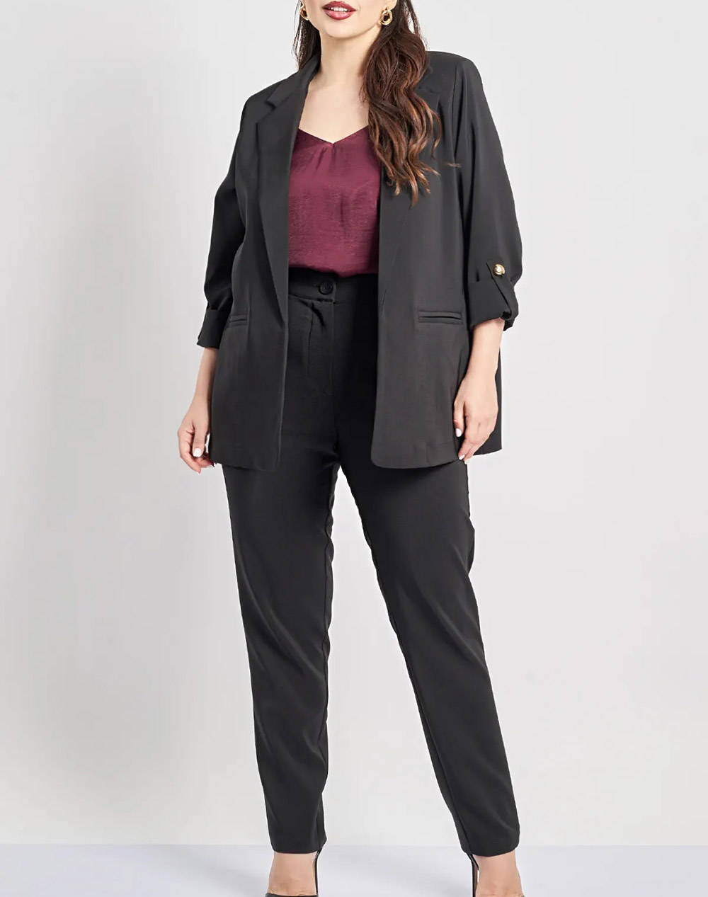 PARABITA Pantaloni din crep, croiala slim fit