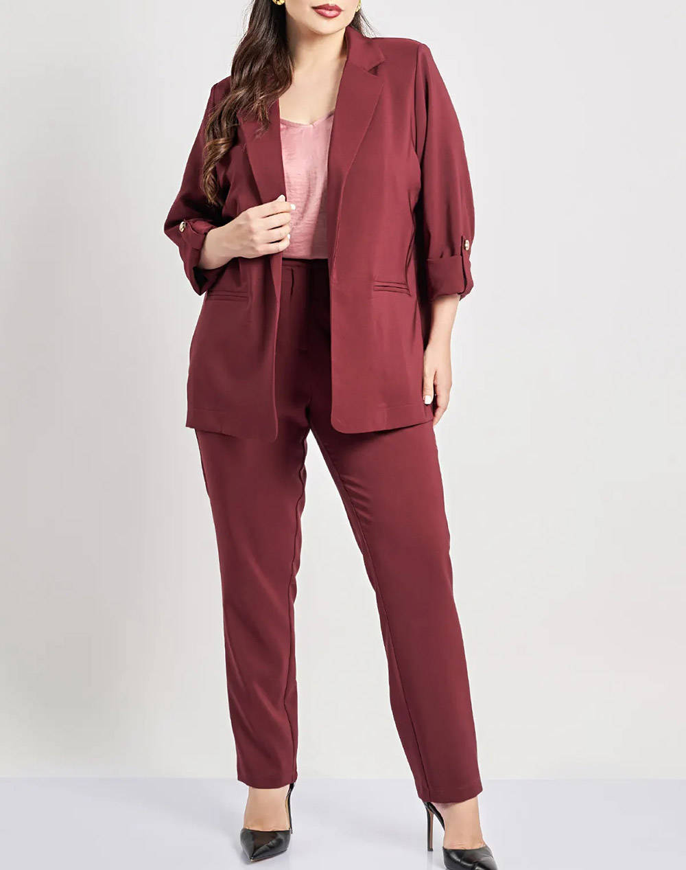 PARABITA Pantaloni din crep, croiala slim fit