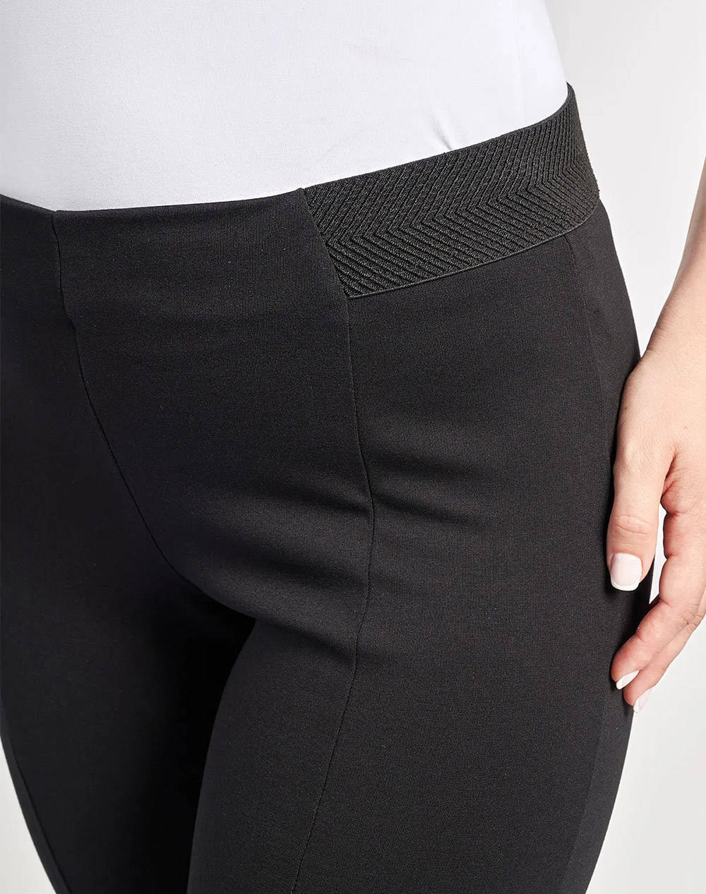 PARABITA Pantaloni elastici tip cigarette, cu cusatura