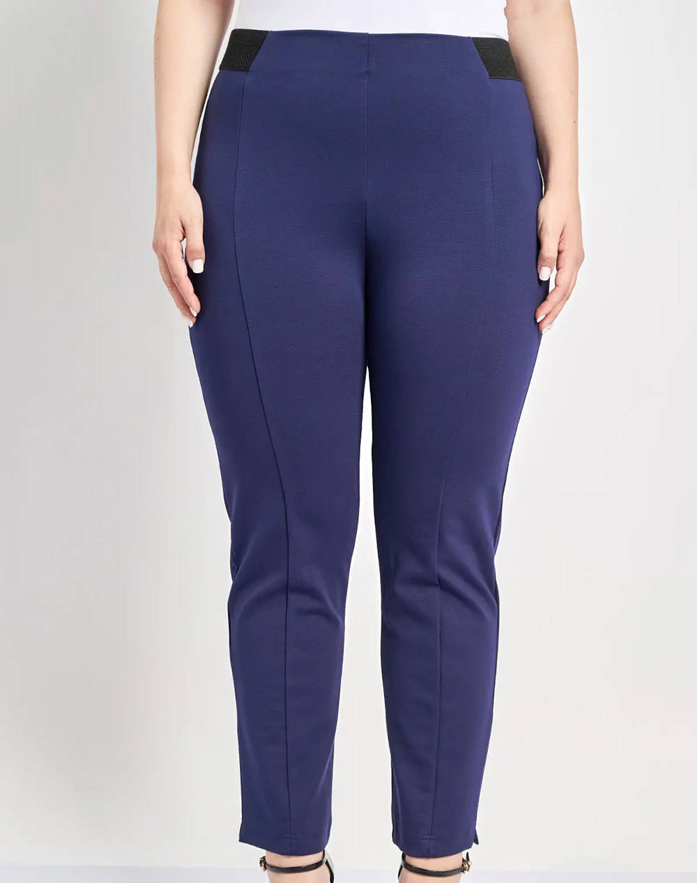 PARABITA Pantaloni elastici tip cigarette, cu cusatura