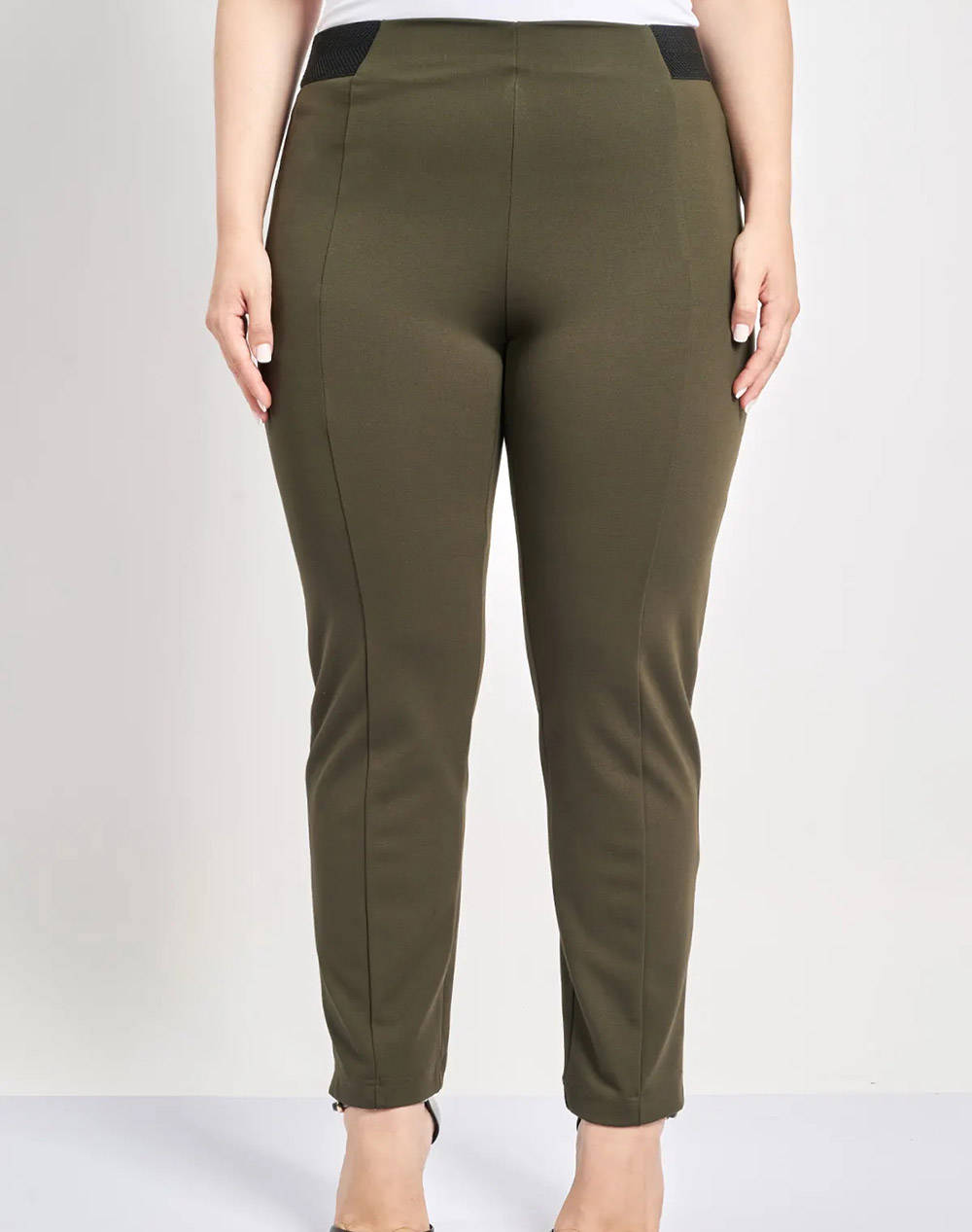 PARABITA Pantaloni elastici tip cigarette, cu cusatura