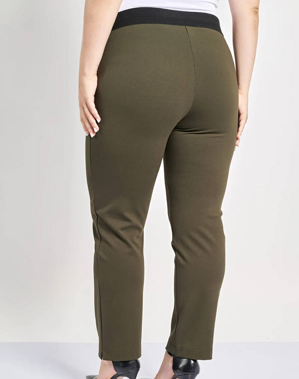 PARABITA Pantaloni elastici tip cigarette, cu cusatura