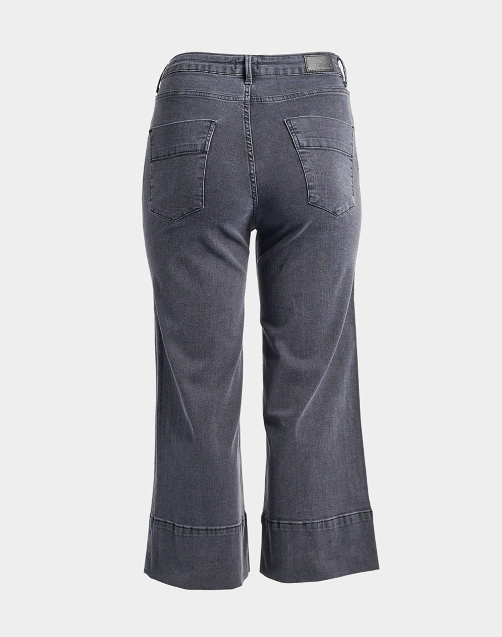 PARABITA Blugi cropped, pe croiala wide leg, cu cusaturi
