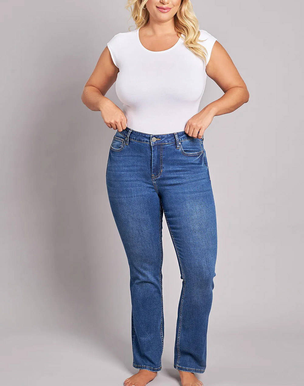 PARABITA Blugi de dama, croiala bootcut, blue