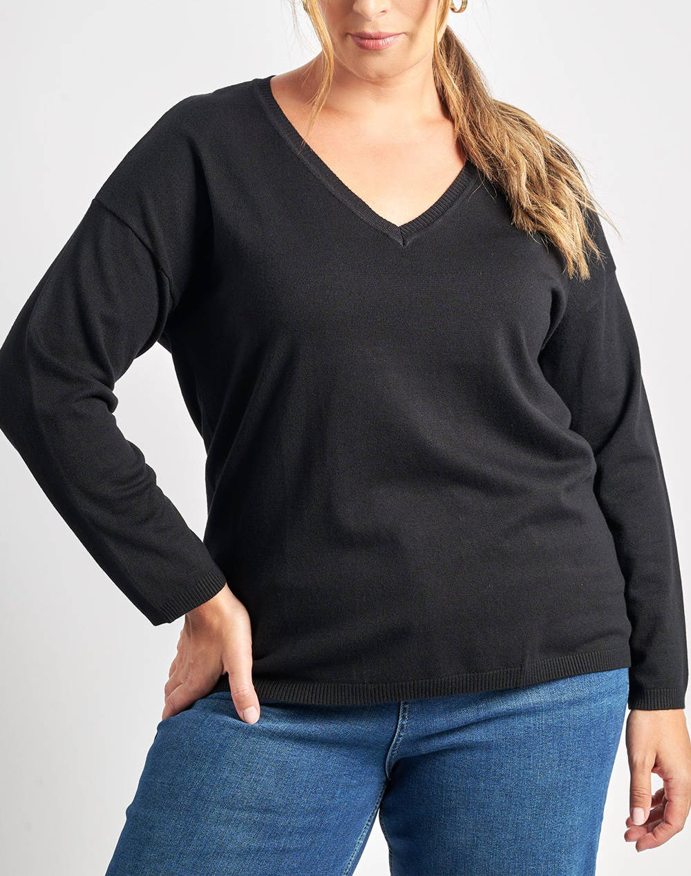 PARABITA Bluza tricotata cu decolteu in V