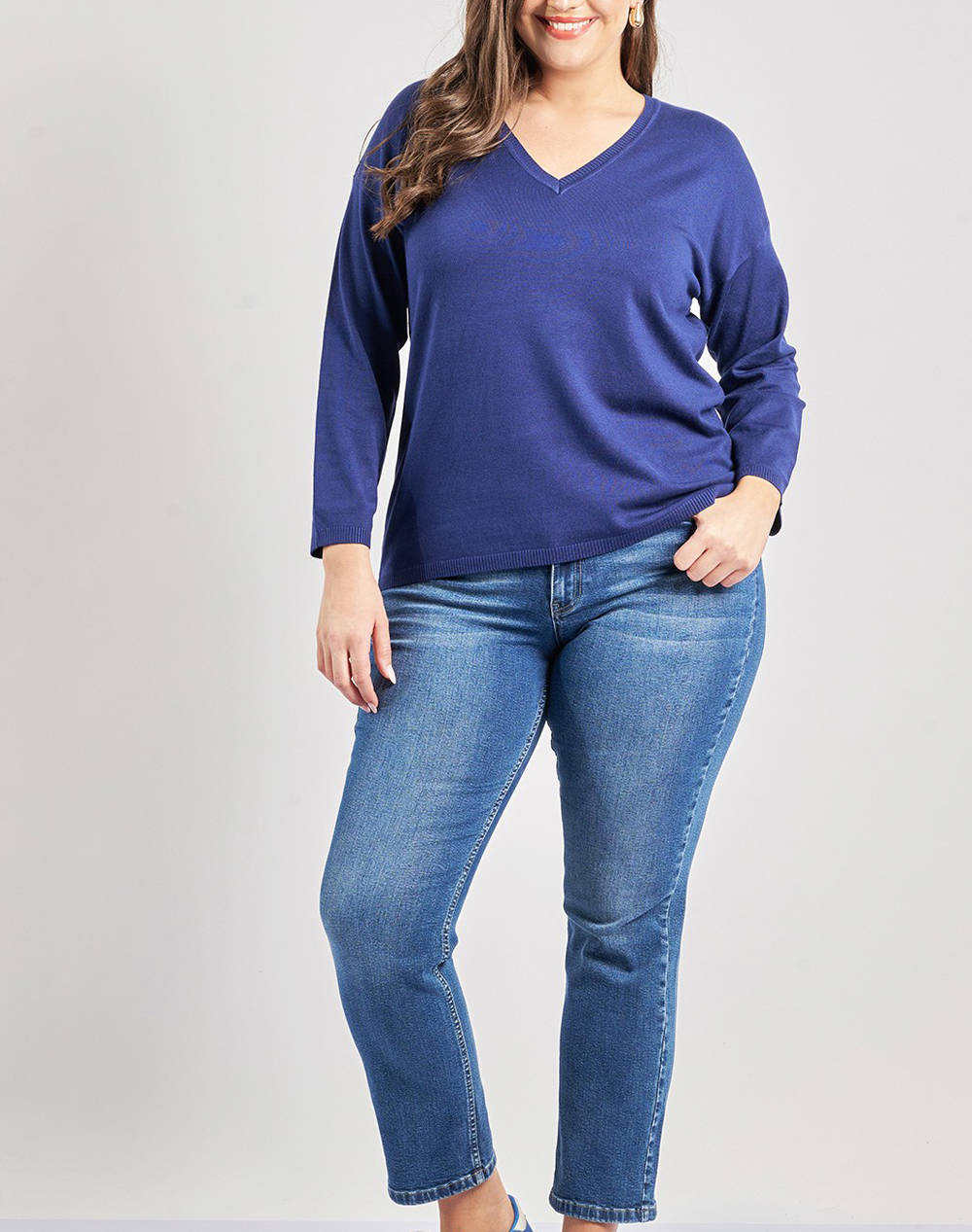 PARABITA Bluza tricotata cu decolteu in V