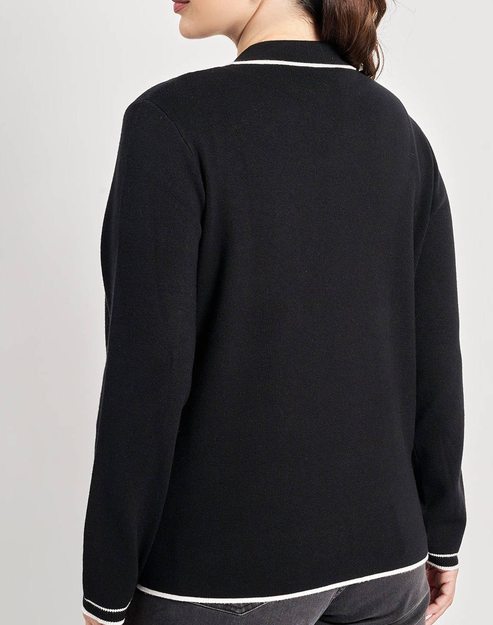 PARABITA Cardigan tricotat cu guler bicolor