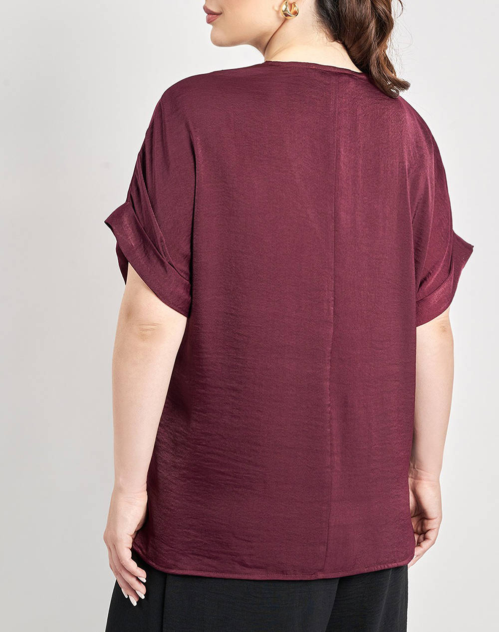 PARABITA Bluza satinatã cu decolteu in V