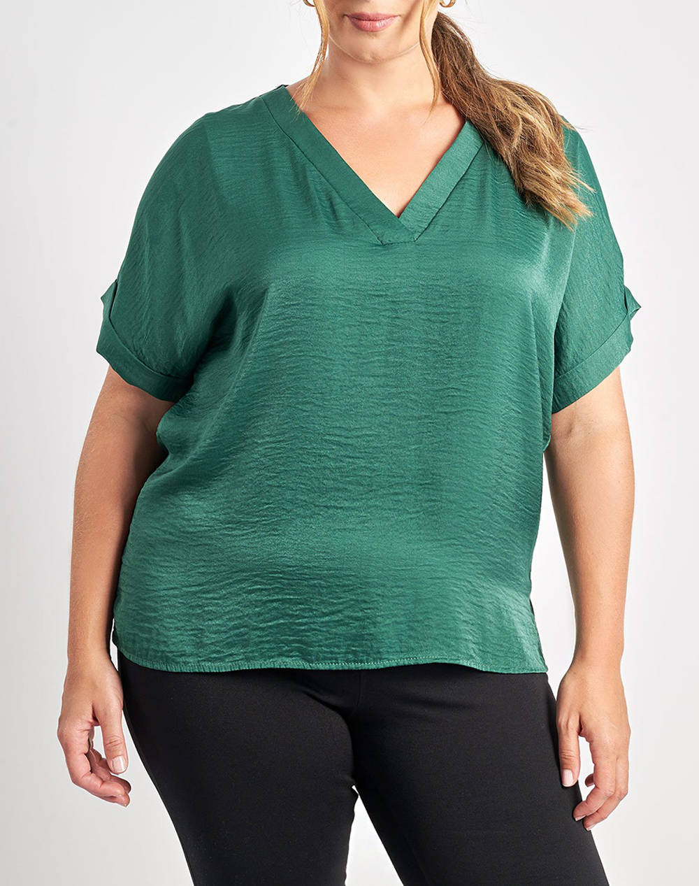 PARABITA Bluza satinatã cu decolteu in V