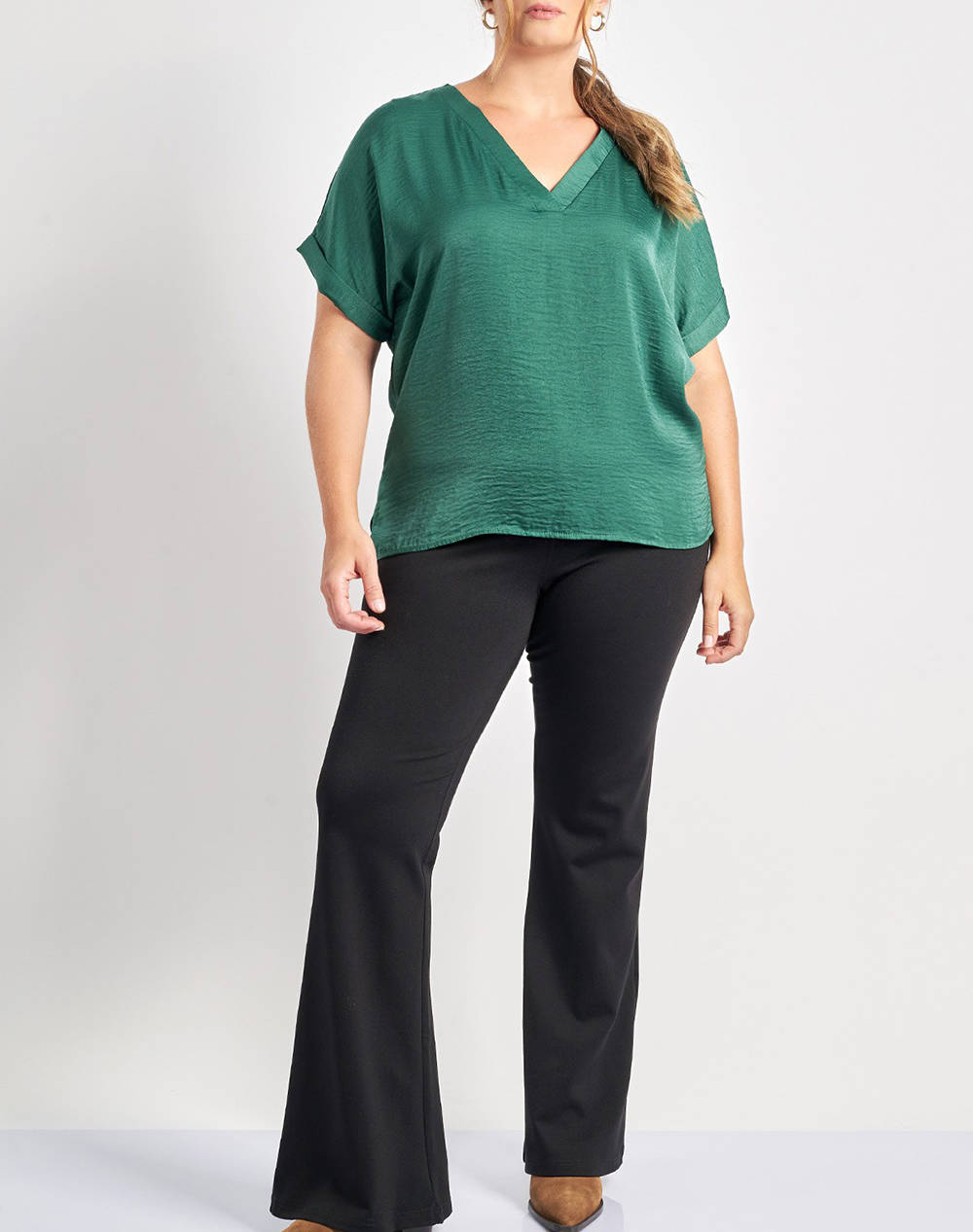 PARABITA Bluza satinatã cu decolteu in V