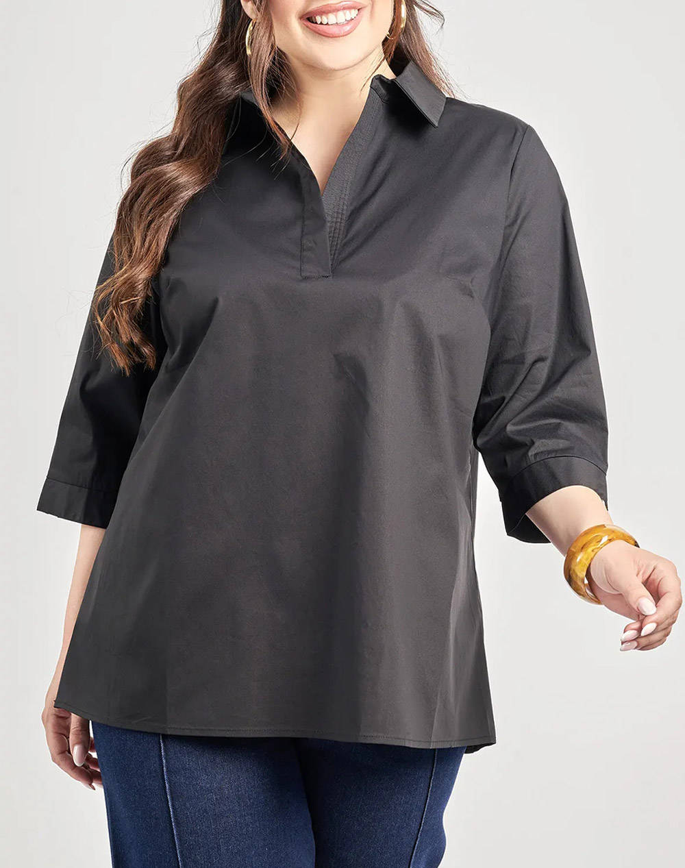 PARABITA Bluza din poplin, cu guler tip camasa