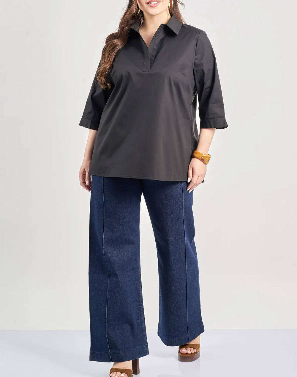 PARABITA Bluza din poplin, cu guler tip camasa