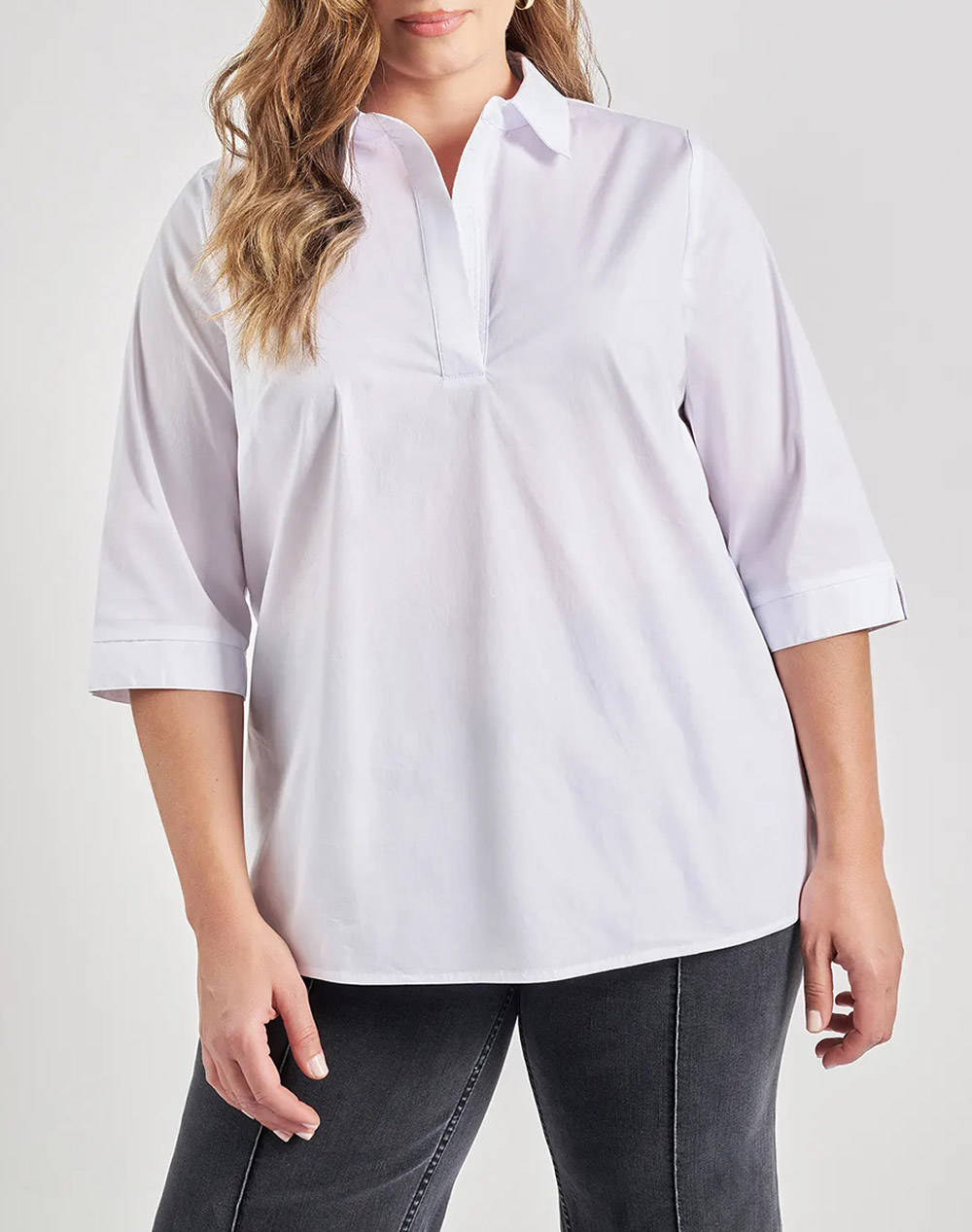 PARABITA Bluza din poplin, cu guler tip camasa