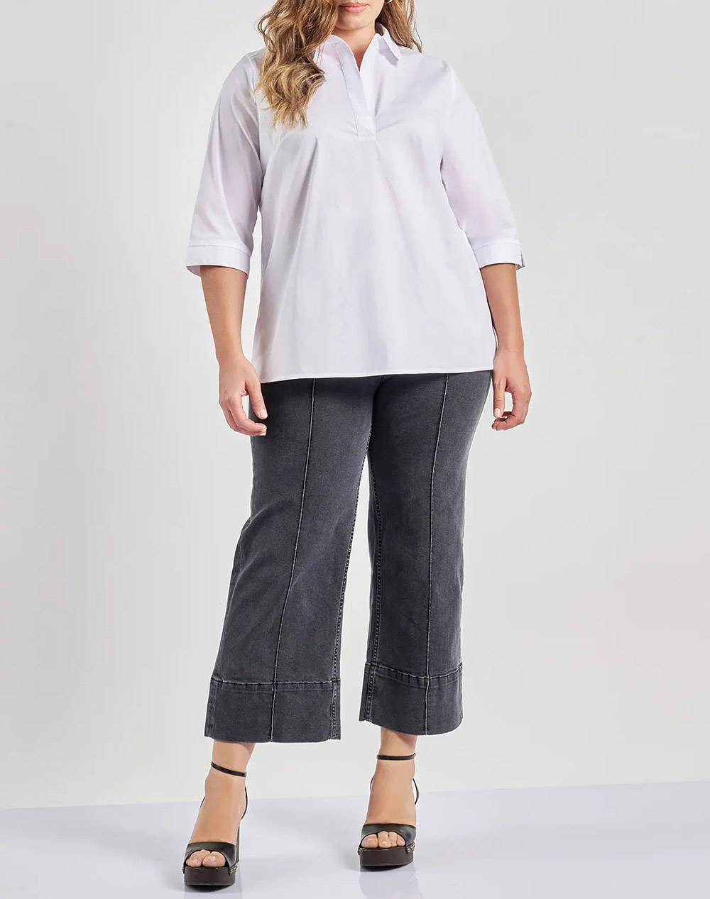 PARABITA Bluza din poplin, cu guler tip camasa