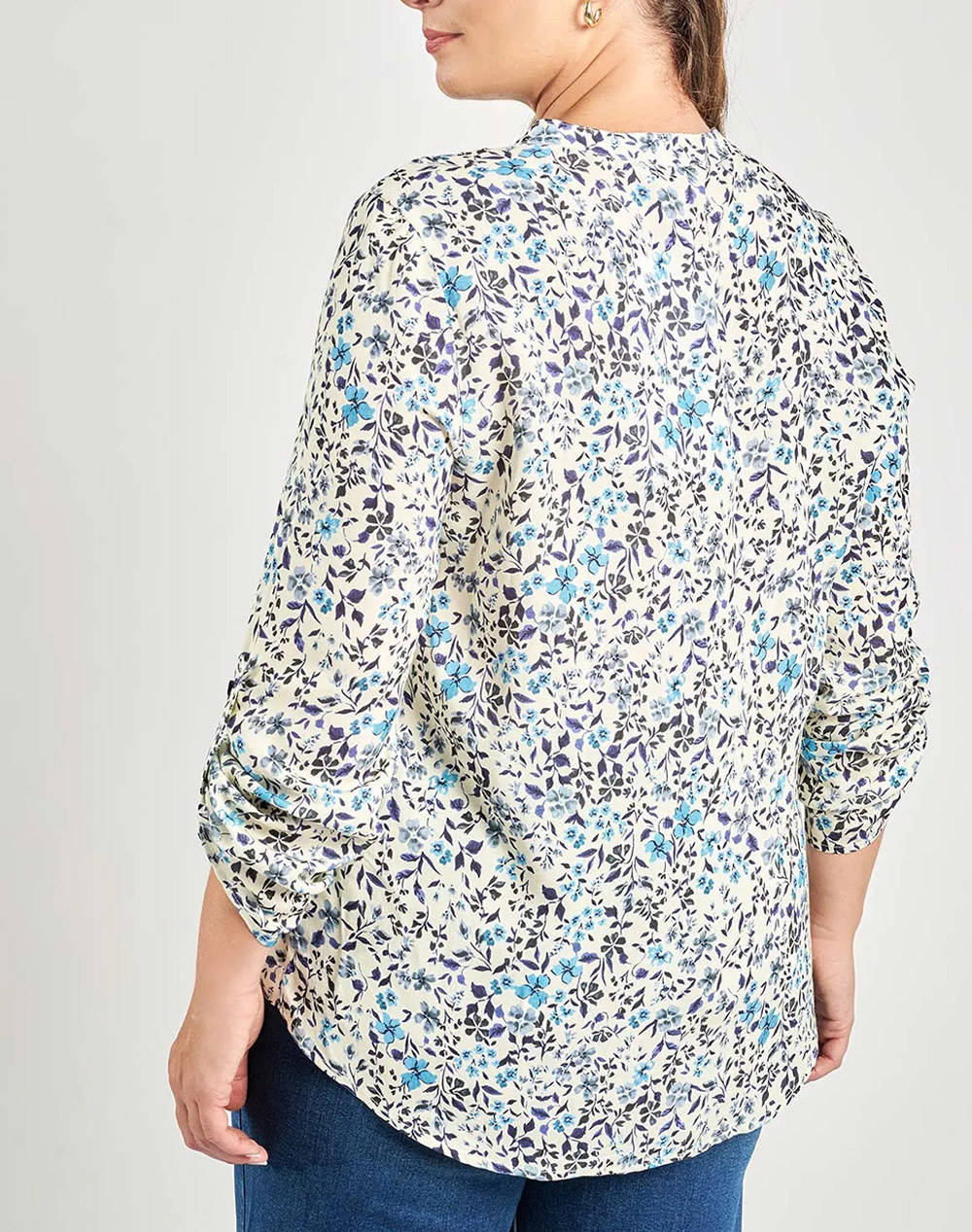 PARABITA Bluza din vascoza, imprimata floral, cu pliuri.
