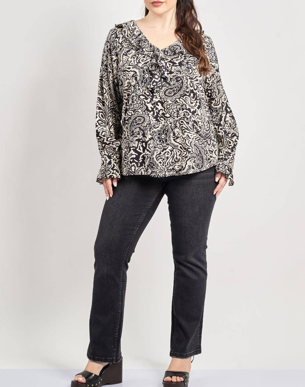 PARABITA Bluza din viscoza cu decoratiuni tip lahuire