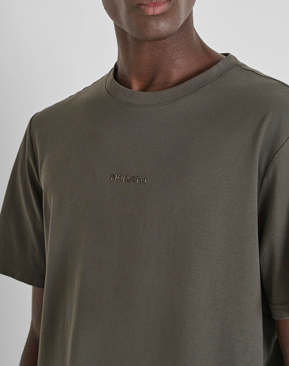 ANTONY MORATO MMKS02560FA100240 MIN OF 6 T-SHIRT RELAXED FIT IN JERSEY COTTON FABRIC WITH SPONGE EFFECT LOGO PRINT BLUZA DE BARBATI