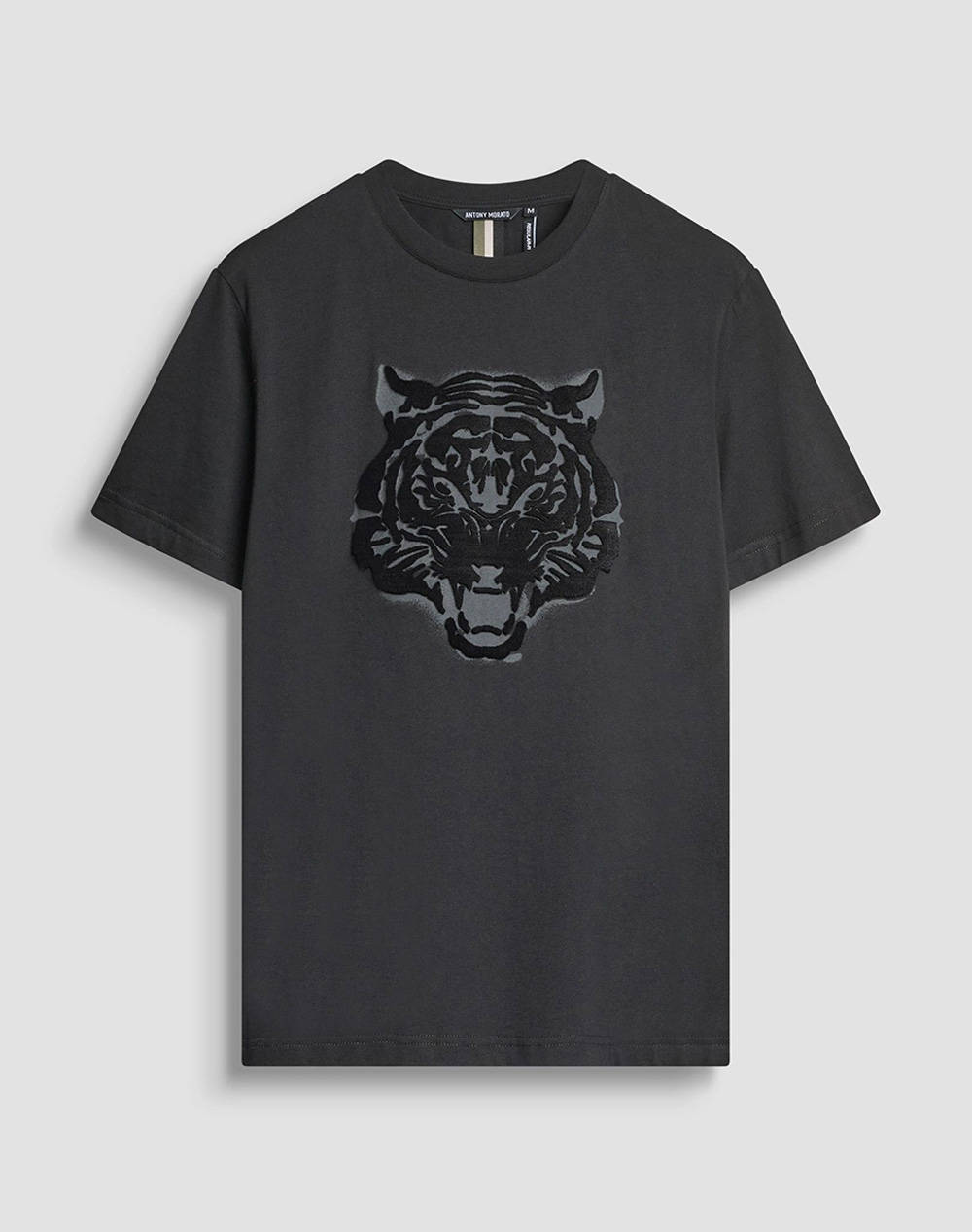 ANTONY MORATO MMKS02561FA100240 MIN OF 6 T-SHIRT REGULAR FIT IN JERSEY COTTON FABRIC WITH MATT PLASTIC AND EMBROIDERED TIGER BLUZA DE BARBATI