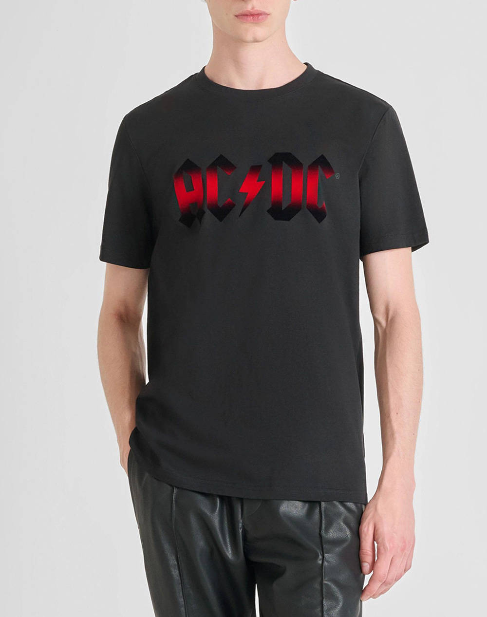 ANTONY MORATO MMKS02570FA100240 MIN OF 6 T-SHIRT REGULAR FIT IN JERSEY COTTON FABRIC WITH FLOCK PRINT BLUZA DE BARBATI