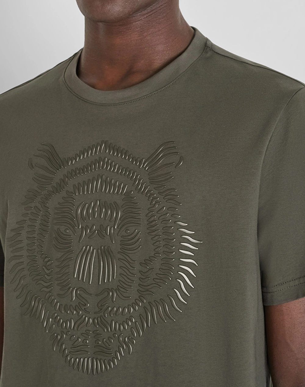 ANTONY MORATO MMKS02566FA100240 MIN OF 6 T-SHIRT REGULAR FIT IN JERSEY COTTON FABRIC WITH RUBBER REFLECTIVE TIGER PRINT BLUZA DE BARBATI