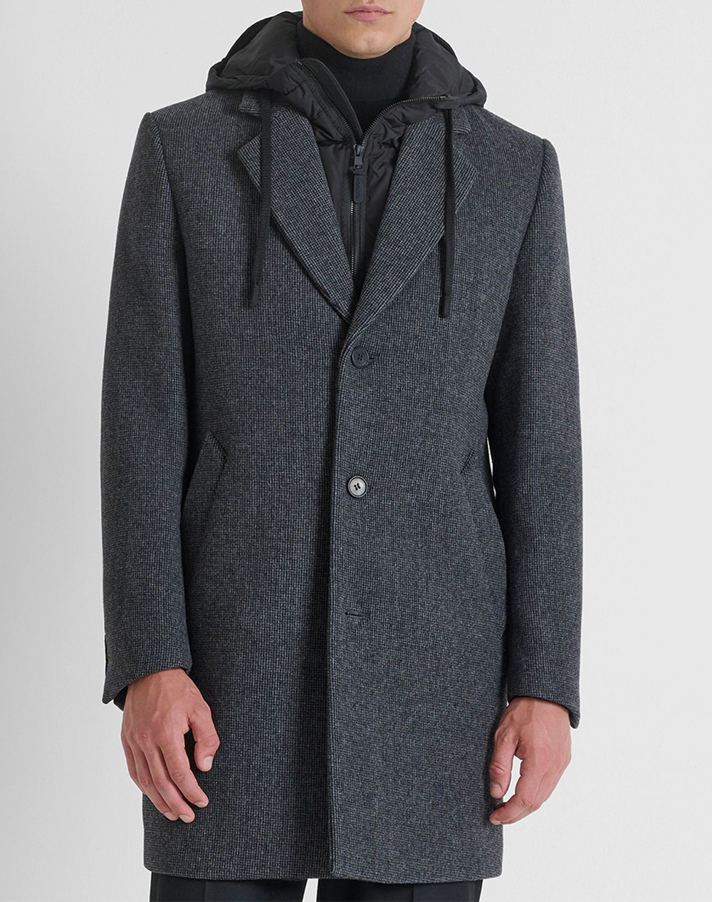 ANTONY MORATO MMCO00902FA550121 MIN OF 4 COAT REGULAR FIT IN WOOL VISCOSE BLEND FABRIC WITH DETACHABLE PART IN TECHNO FABRIC WITH ECOPADDING PALTON DE BARBATI