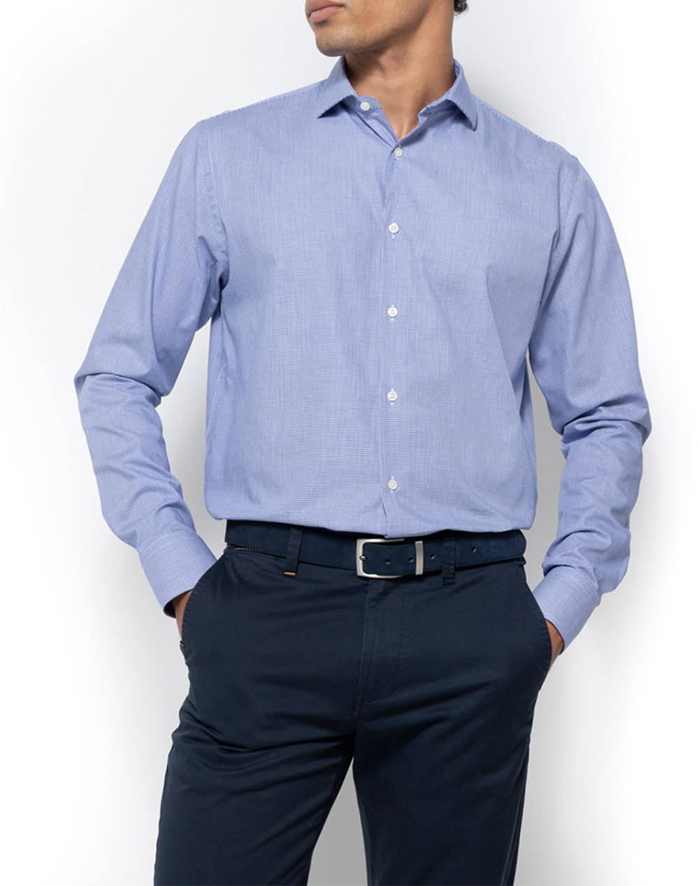 THE BOSTONIANS CAMASA CHESTER TWILL CUSTOM FIT Micro Check TWILL Semi-rex Custom FIT
