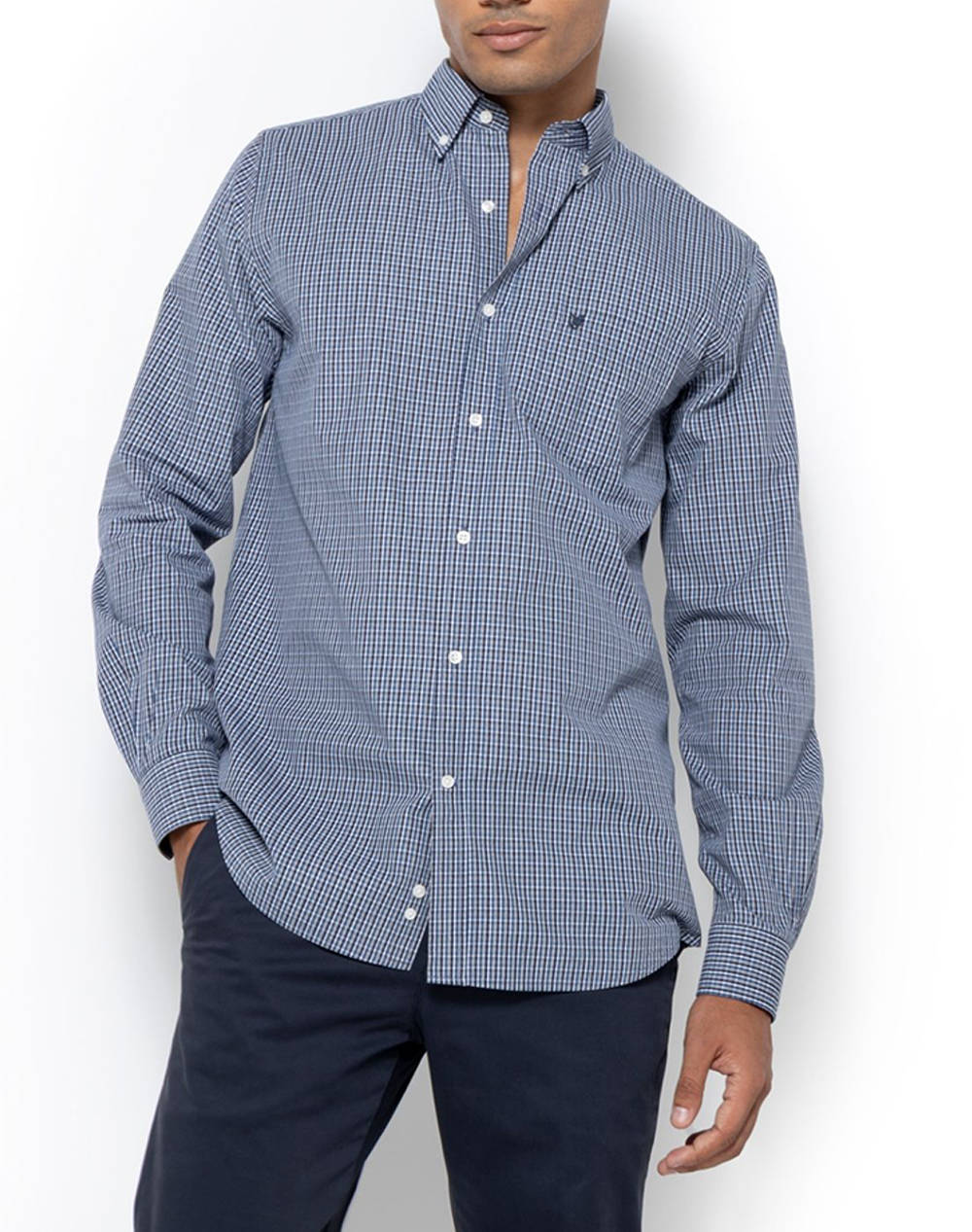 THE BOSTONIANS CAMASA CHESTER POPLIN REGULAR FIT MiniCheck POPLIN Button-down Regular Fit