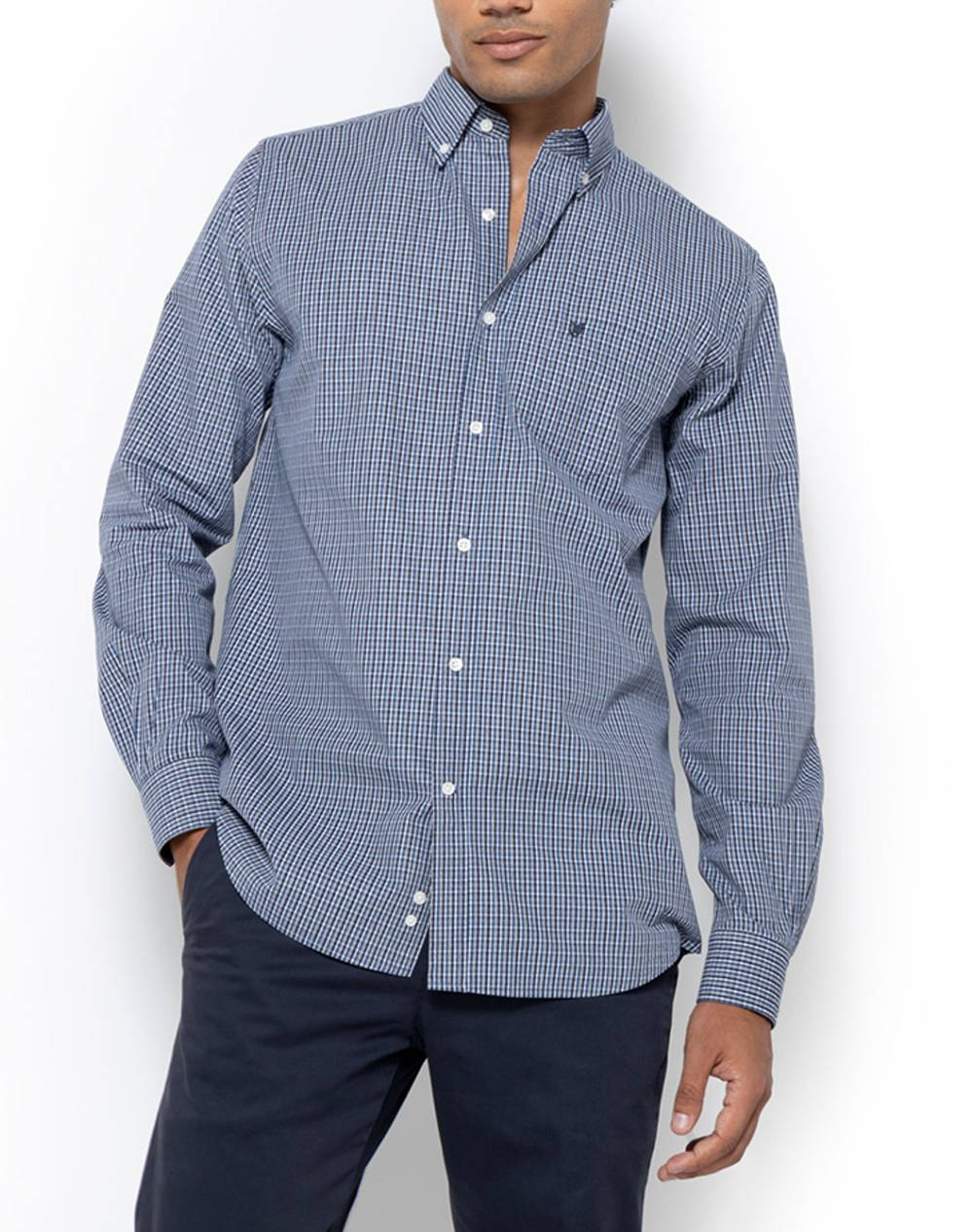 THE BOSTONIANS CAMASA CHESTER POPLIN REGULAR FIT MiniCheck POPLIN Button-down Regular Fit