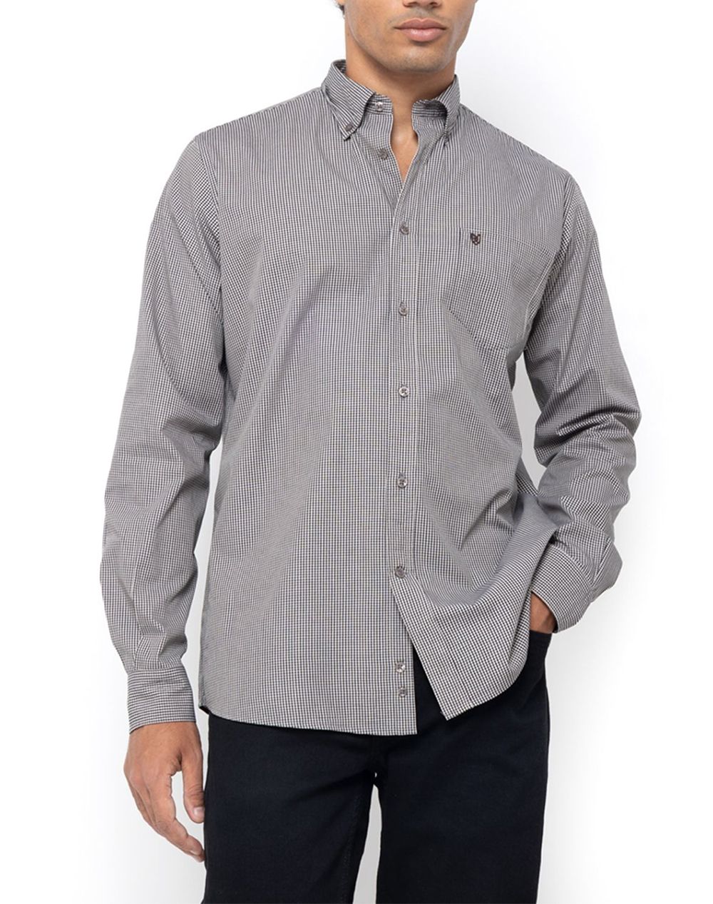 THE BOSTONIANS CAMASA CHESTER POPLIN REGULAR FIT MiniCheck POPLIN Button-down Regular Fit