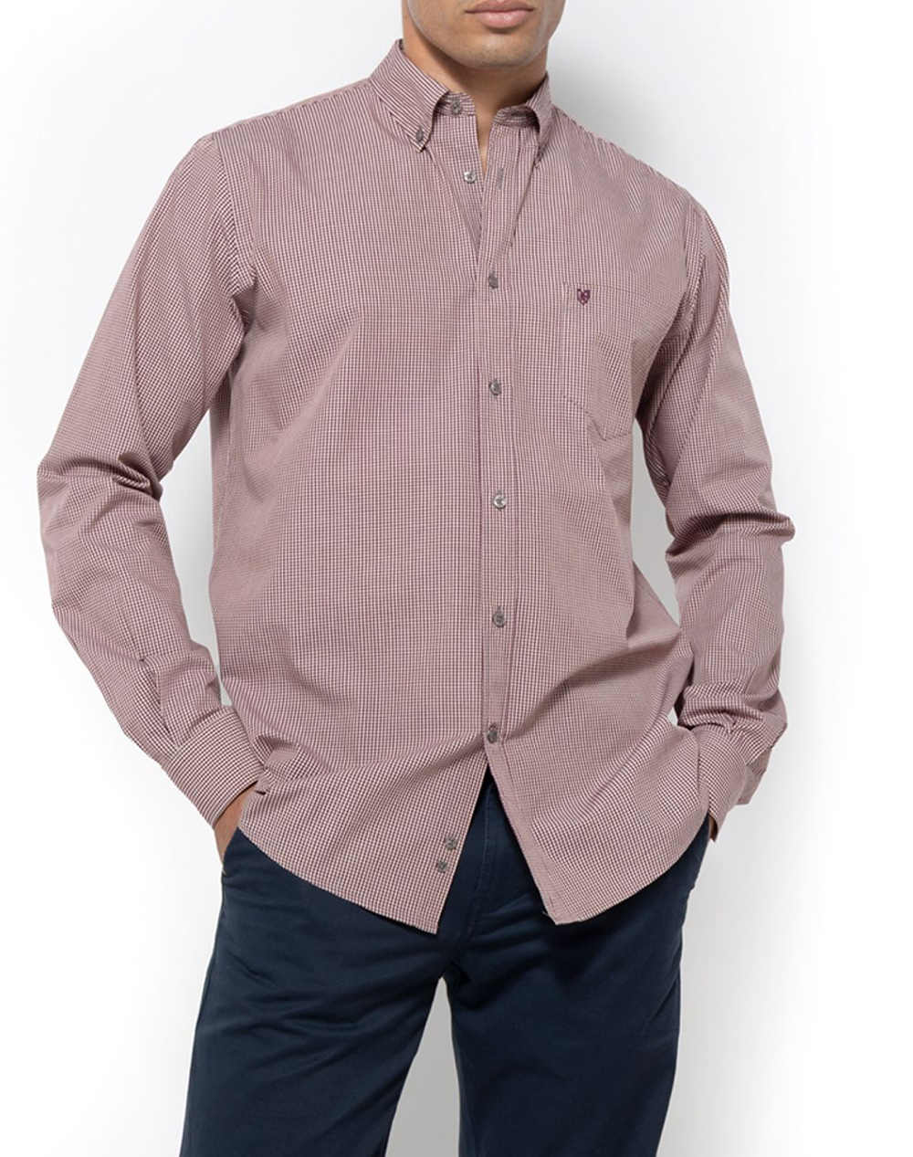 THE BOSTONIANS CAMASA CHESTER POPLIN REGULAR FIT MiniCheck POPLIN Button-down Regular Fit