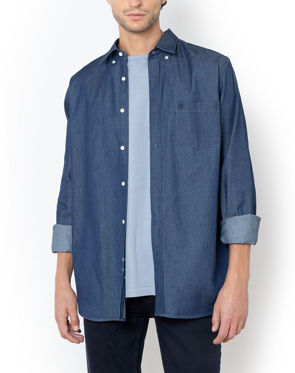 THE BOSTONIANS CAMASA DENIM REGULAR FIT Plain DENIM Button-down Regular Fit
