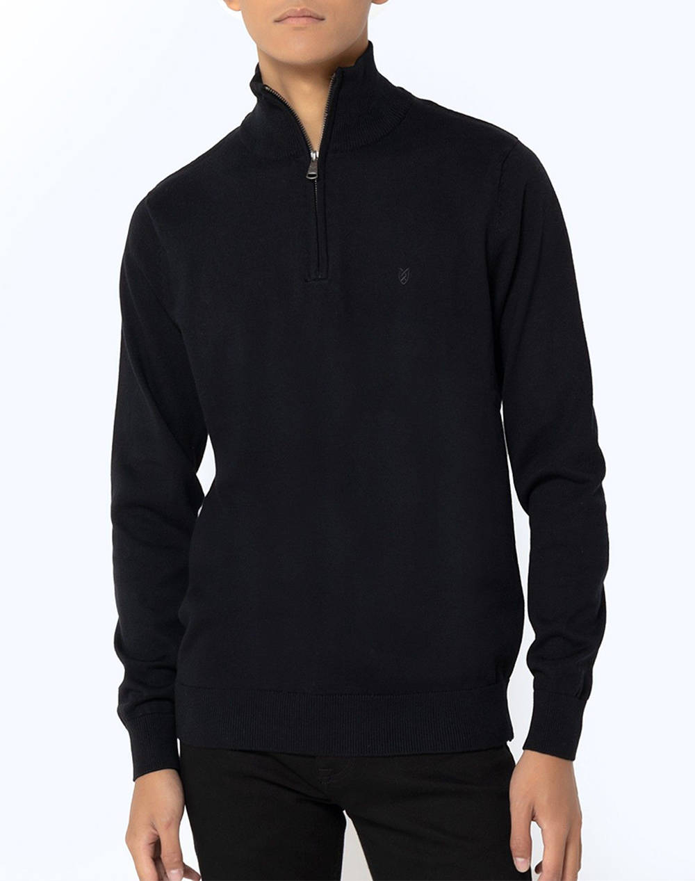 BOSTONIANS Pulover DIN BUMBAC HALF-ZIP REGULAR FIT
