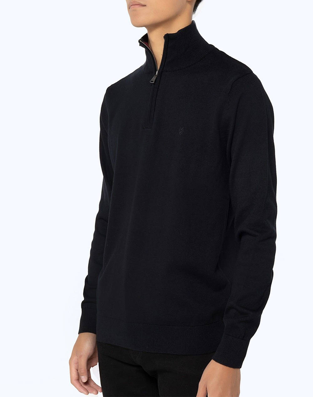 BOSTONIANS Pulover DIN BUMBAC HALF-ZIP REGULAR FIT