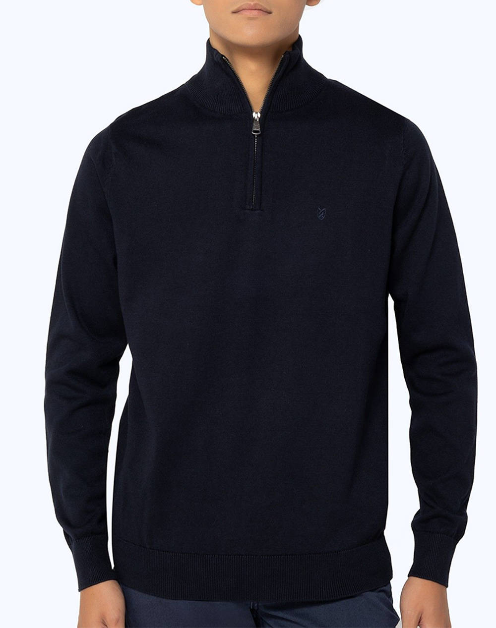 BOSTONIANS Pulover DIN BUMBAC HALF-ZIP REGULAR FIT