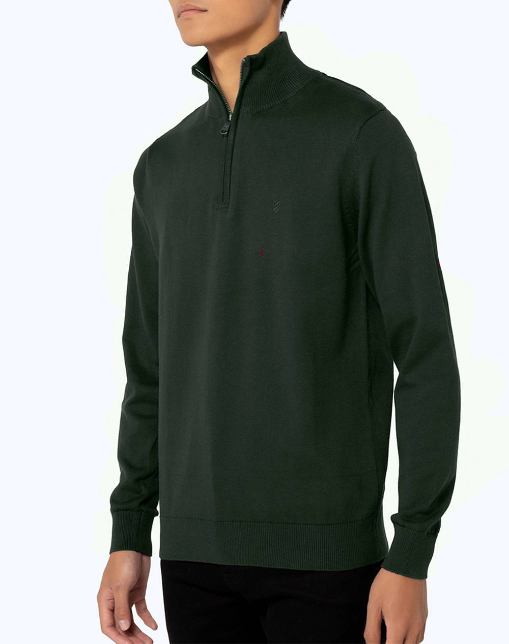 BOSTONIANS Pulover DIN BUMBAC HALF-ZIP REGULAR FIT