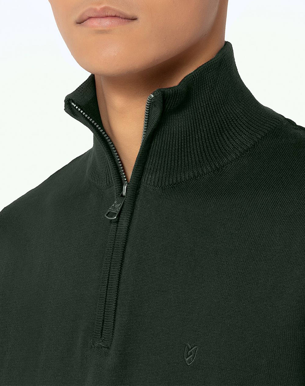 BOSTONIANS Pulover DIN BUMBAC HALF-ZIP REGULAR FIT