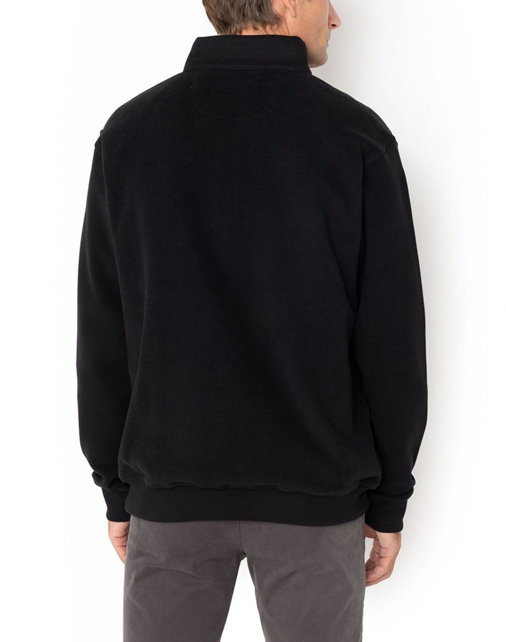THE BOSTONIANS BLUZA FLEECE DIN BUMBAC HALF ZIP REGULAR FIT