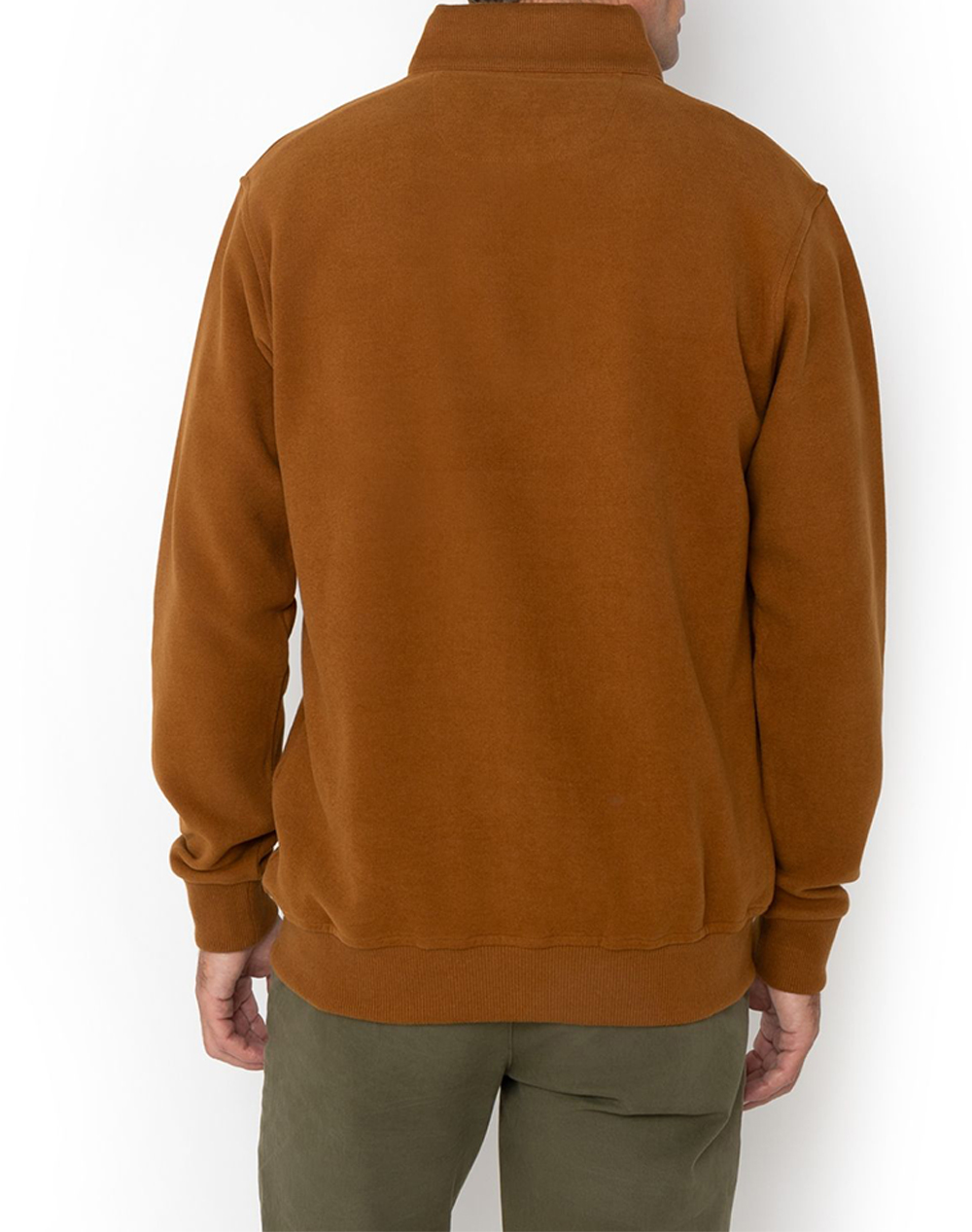 THE BOSTONIANS BLUZA FLEECE DIN BUMBAC HALF ZIP REGULAR FIT