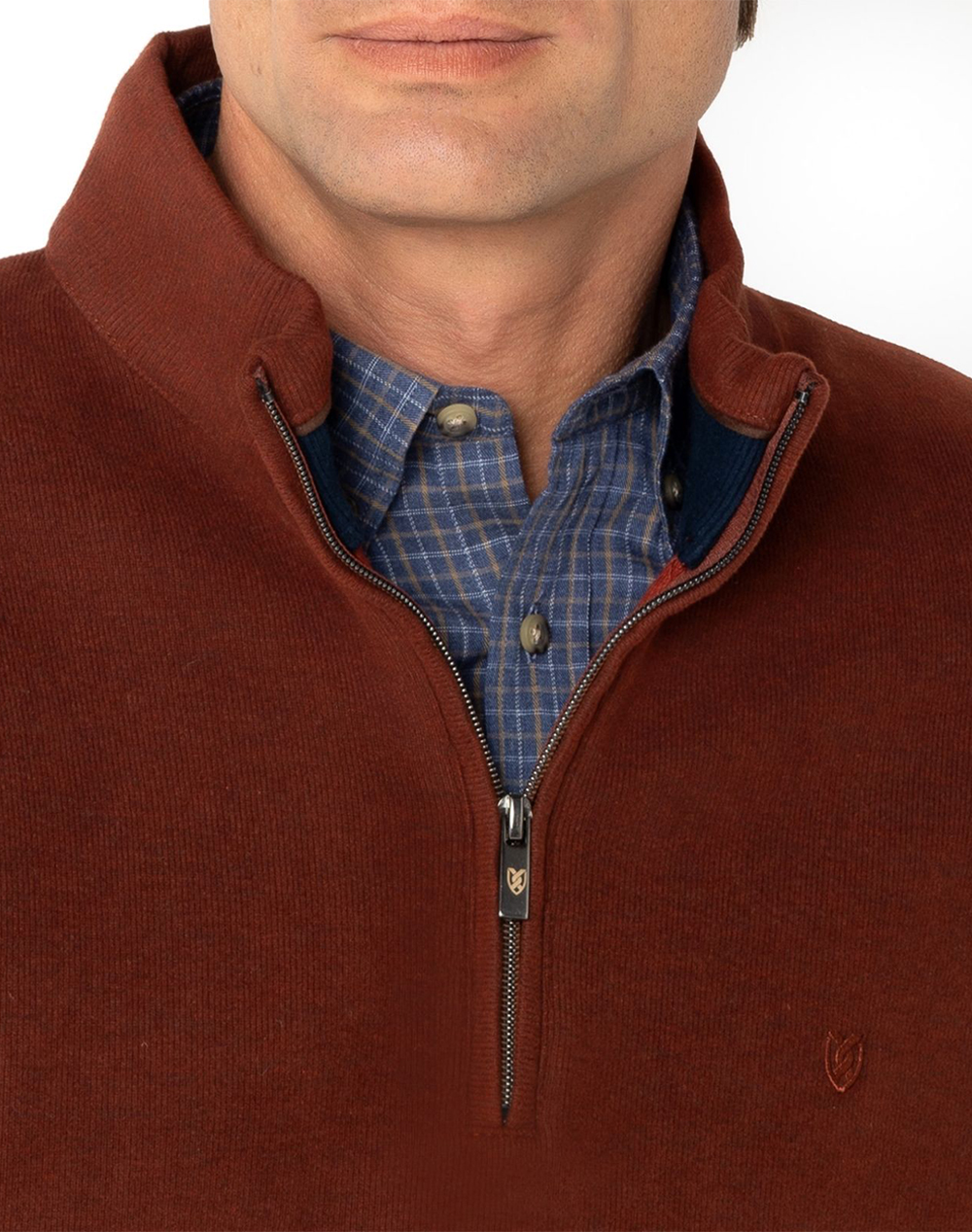 THE BOSTONIANS BLUZA FLEECE DIN BUMBAC HALF ZIP REGULAR FIT