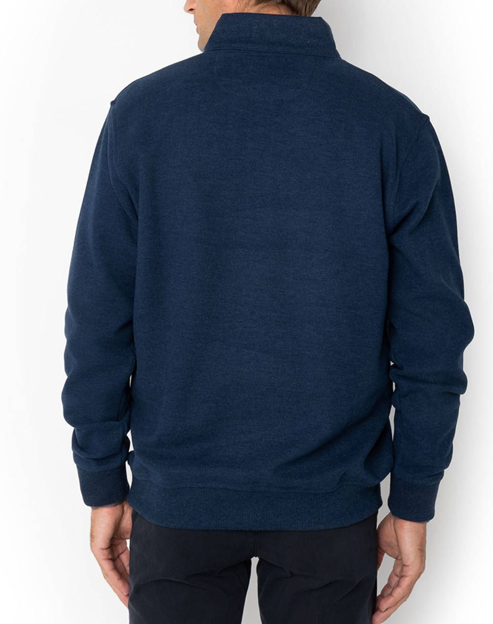 THE BOSTONIANS BLUZA FLEECE DIN BUMBAC HALF ZIP REGULAR FIT