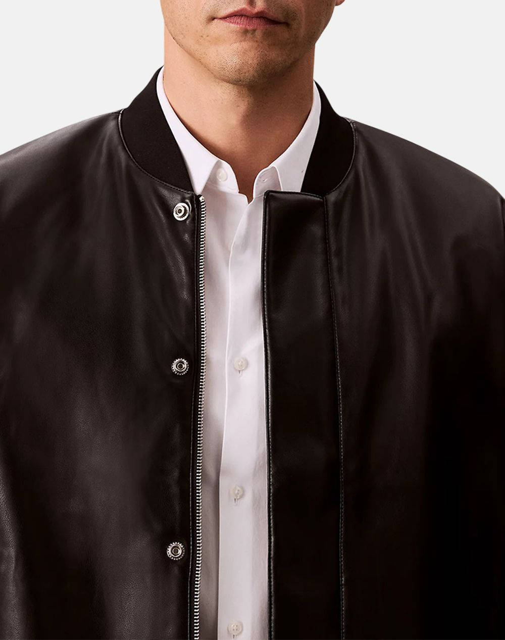 CALVIN KLEIN JEANS LS FX LTHR FLLD BMBR